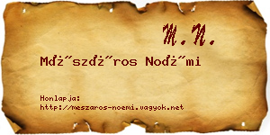 Mészáros Noémi névjegykártya